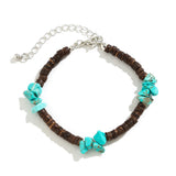 Vintage Brown Wood Bead Bracelet Boho Stone Chain Men's Jewelry Gift