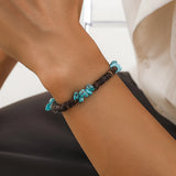 Vintage Brown Wood Bead Bracelet Boho Stone Chain Men's Jewelry Gift