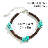 Vintage Brown Wood Bead Bracelet Boho Stone Chain Men's Jewelry Gift
