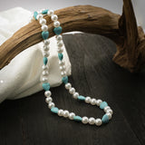 Vintage Green Heart Bead Chain Necklace Pearl Choker Party Jewelry
