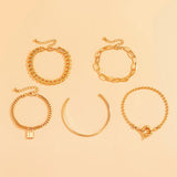 Vintage Lock Pendant Bracelet Bangles Kpop Charm Chain Couple Bracelets