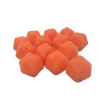Salmon Icosahedron Silicone Bead for DIY Keychain Bracelet Necklace
