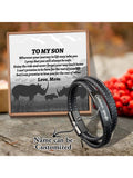 Personalized Son Name Woven Bracelet Men's Leather Bracelet