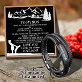 Sam3009 Mom And Dad To My Son Name Can Be Card text Pendants Hand Bracelet