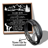 Sam3009 Mom And Dad To My Son Name Can Be Card text Pendants Hand Bracelet