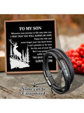 Personalized Woven Bracelet Card for Men with Magnet Clasp