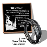 Personalized Woven Bracelet Card for Men with Magnet Clasp