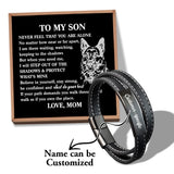 Men's Son Name Woven Bracelet Card Multi-layer Leather