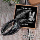Men's Son Name Woven Bracelet Card Multi-layer Leather
