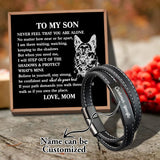 Men's Son Name Woven Bracelet Card Multi-layer Leather