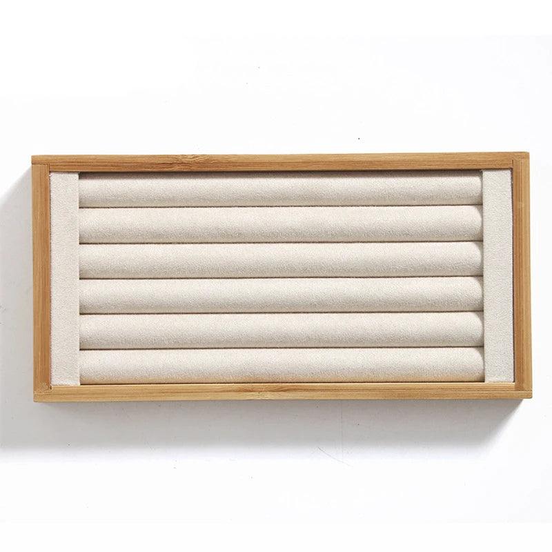 Samonica Bamboo Jewelry Display Stand Tray