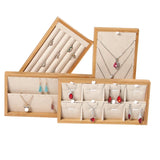 Samonica Bamboo Jewelry Display Stand Tray