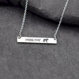 12pcs Mama Wolf Necklace - Stainless Steel Wolf Bar Jewelry Gift
