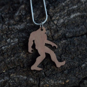 Wood Bigfoot Necklace