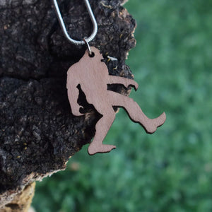 Wood Bigfoot Necklace