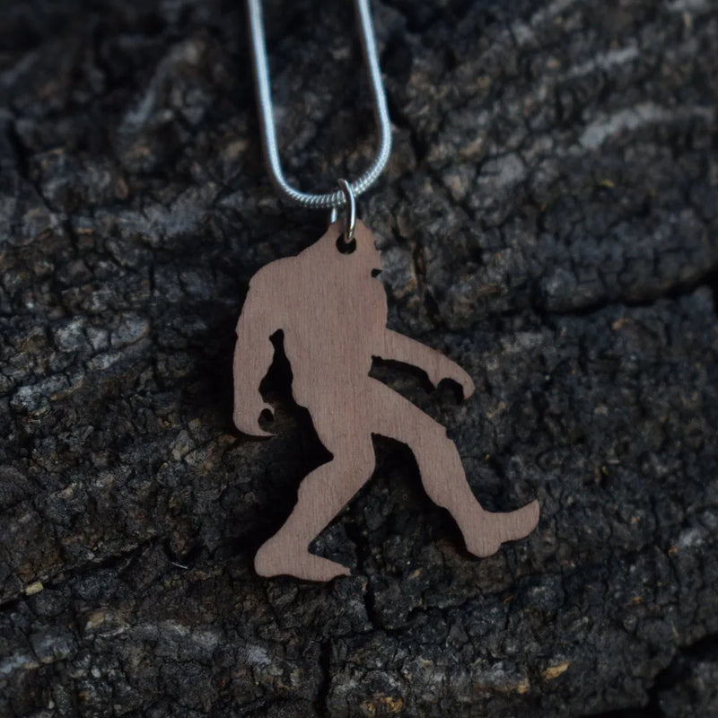 Wood Bigfoot Necklace