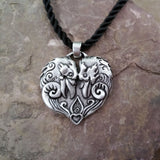 Ravens Heart Pendant Crow Bird Necklace Valentine Couple Family Gift Talisman