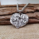 Ravens Heart Pendant Crow Bird Necklace Valentine Couple Family Gift Talisman
