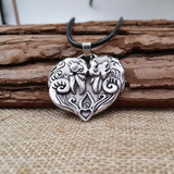Ravens Heart Pendant Crow Bird Necklace Valentine Couple Family Gift Talisman
