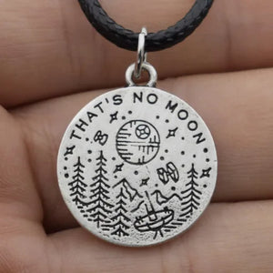 Alien Arrival Pendant Leather Cord Necklace Gift Jewelry