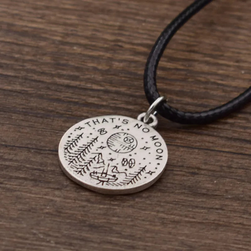 Alien Arrival Pendant Leather Cord Necklace Gift Jewelry