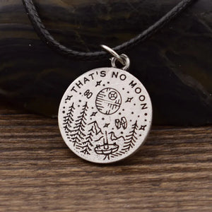 Alien Arrival Pendant Leather Cord Necklace Gift Jewelry
