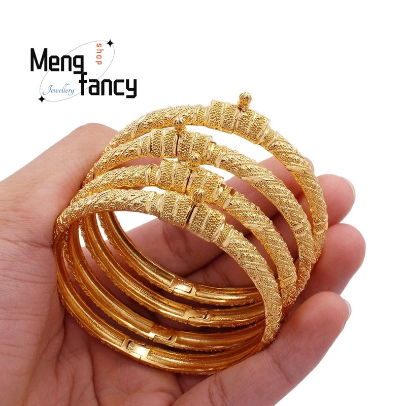 24K Openwork Bracelet Charms Jewelry Set for Women