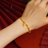 Chinese Style Bamboo Bracelet Charms Natural Jewelry Bangle