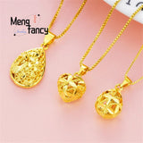 Sand Peacock Teardrop Heart Pendant Charm Necklace