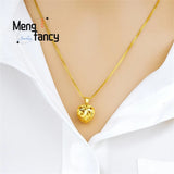 Sand Peacock Teardrop Heart Pendant Charm Necklace