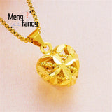 Sand Peacock Teardrop Heart Pendant Charm Necklace