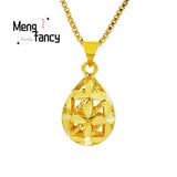 Sand Peacock Teardrop Heart Pendant Charm Necklace