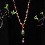 Sandalwood Necklace Jade Pendant Natural Stone Pendants Amulets Necklaces