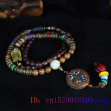 Sandalwood Necklace Pendant Chinese Talismans Man Stone Charms