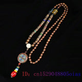 Sandalwood Necklace Pendant Chinese Talismans Man Stone Charms