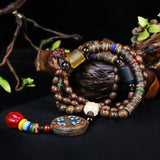 Sandalwood Necklace Pendant Chinese Talismans Man Stone Charms