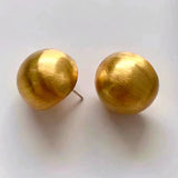 Sandblast Copper Ball Earrings For Women Vintage Metal Style Girl Gift