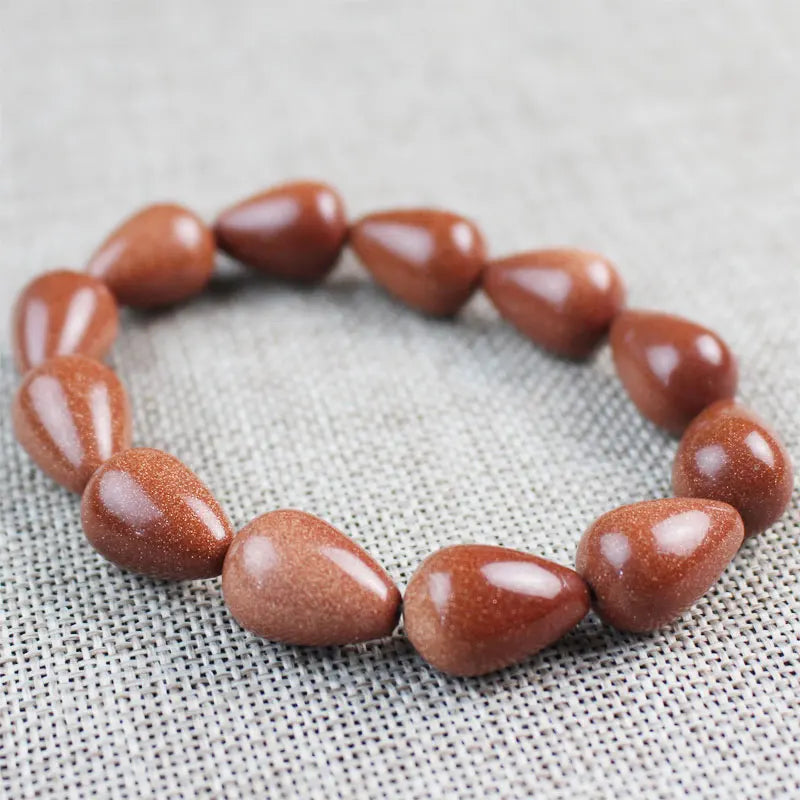 Sands Stone Water Drop Bead Bracelet Men Women Jewelry