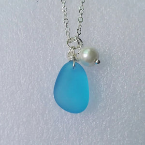 Sanlan Lovely Sea Glass Necklace Women's Necklace