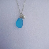 Sanlan Lovely Sea Glass Necklace Women's Necklace