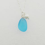 Sanlan Lovely Sea Glass Necklace Women's Necklace