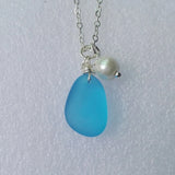 Sanlan Lovely Sea Glass Necklace Women's Necklace
