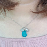 Wire Wrapped Sea Glass Necklace with Cards