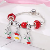 Christmas Santa Elk Bracelet Red Crystal Beads Jewelry