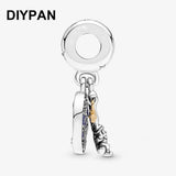 Santa Claus Moon Double Dangle Charm for Bracelet Pendant Jewelry