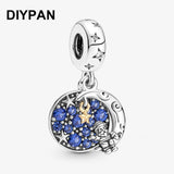 Santa Claus Moon Double Dangle Charm for Bracelet Pendant Jewelry