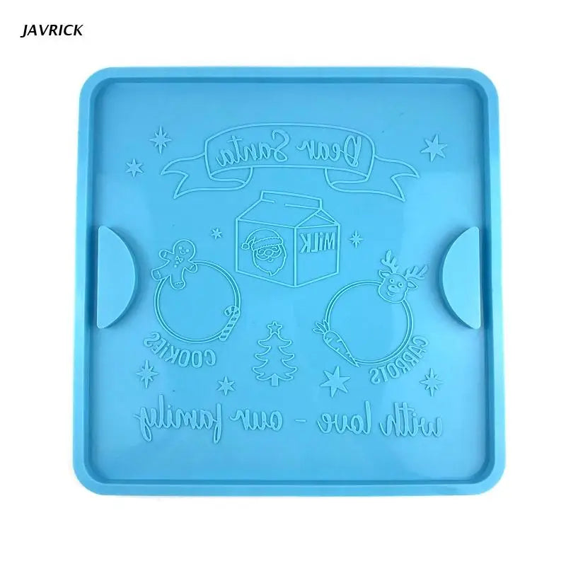 Santa Cookie Plate Epoxy Resin Silicone Mold Christmas Tray Mold