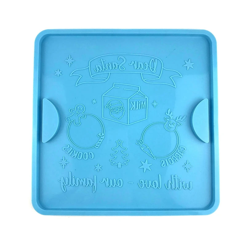 Christmas Resin Mold for Santa Cookie Tray Large Square Tray Molds Home Crafts