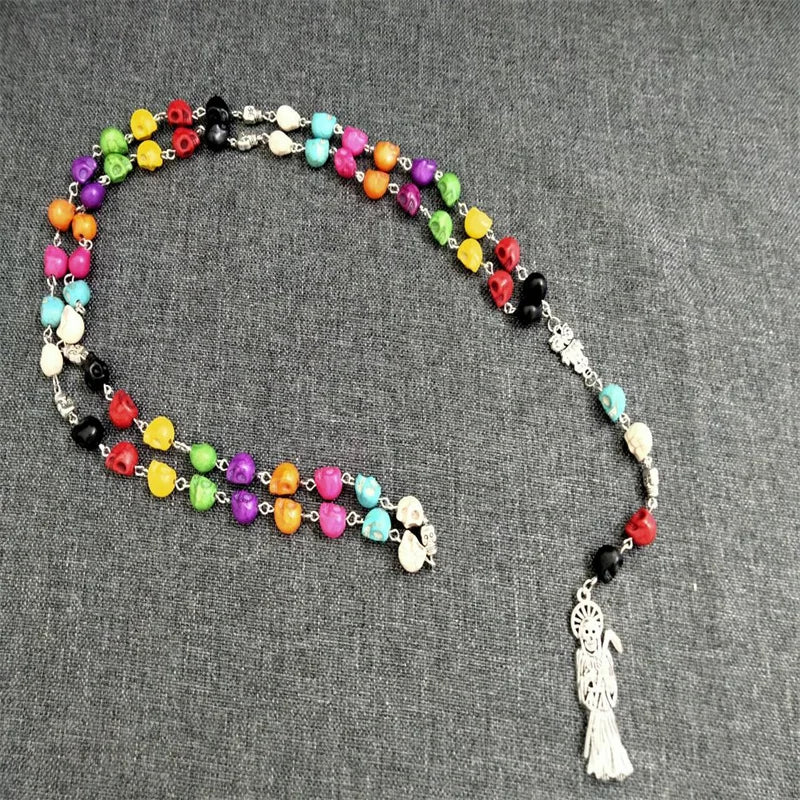 Santa Muerte Rosary - Mexican Reaper Skull Jewelry