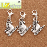 Santa Sleigh Gift Charm Beads Tibetan Silver 18.6x35mm 12pz